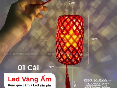Lồng đèn tre lá lờ Việt Nam [Có đèn Led - Được chọn màu] LDEN-TRE-04