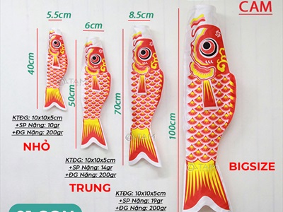 Lồng đèn vải cá chép Nhật Bản đầy đủ ý nghĩa [Vải đẹp - Nhiều cỡ] LDEN-VAI-07
