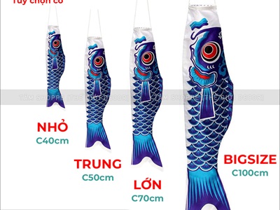 Lồng đèn vải cá chép Nhật Bản đầy đủ ý nghĩa [Vải đẹp - Nhiều cỡ] LDEN-VAI-07