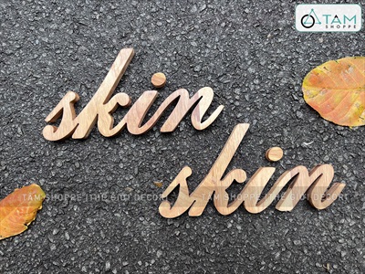 Chữ gỗ thông ghép màu tự nhiên [ Gỗ đẹp - Theo yêu cầu] CHUGO-25