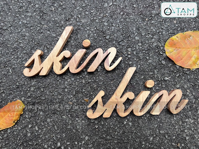 Chữ gỗ thông ghép màu tự nhiên [ Gỗ đẹp - Theo yêu cầu] CHUGO-25