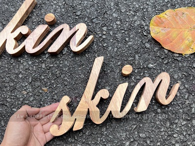 Chữ gỗ thông ghép màu tự nhiên [ Gỗ đẹp - Theo yêu cầu] CHUGO-25