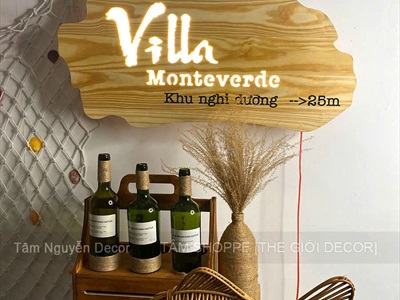 Bảng hiệu gỗ đèn Led bo viền đám mây [Rustic - Theo yêu cầu] YC-BANGHIEU-13