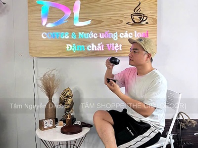 Bảng hiệu gỗ đèn Led hình chữ nhật bo góc [Sáng đẹp - Theo yêu cầu] YC-BANGHIEU-08