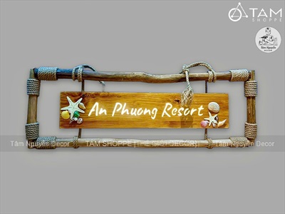 Bảng hiệu gỗ đèn Led khung củi dây thừng Rustic [Sáng đẹp - Theo yêu cầu] YC-BANGHIEU-12