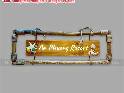 Bảng hiệu gỗ đèn Led khung củi dây thừng Rustic [Sáng đẹp - Theo yêu cầu] YC-BANGHIEU-12