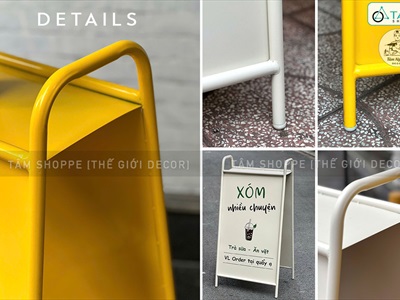 Bảng hiệu Standee sắt chữ A có kệ để hoa [Chắc chắn - Theo yêu cầu] YC-BANGHIEU-19
