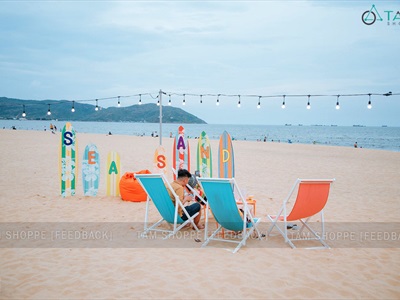 Bộ bảng hiệu ván lướt sóng, đồ decor quán cafe Sea Sand phong cách biển [Nhận thi công] YC-CONCEPT-02