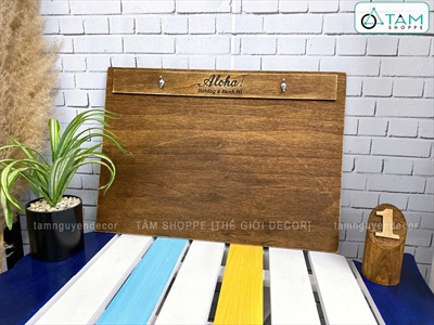Bộ bảng treo + bìa kẹp menu cho xe bán hàng lưu động [Gỗ/ Theo yêu cầu] CC-BANGHIEU-02