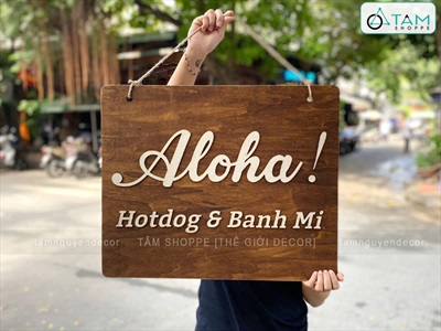 Bộ bảng treo + bìa kẹp menu cho xe bán hàng lưu động [Gỗ/ Theo yêu cầu] CC-BANGHIEU-02