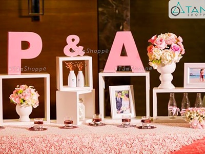 Chữ gỗ tên cặp đôi decor - Ngọt ngào và ý nghĩa [Gỗ dày 10-18mm / Tự nhiên - Sơn màu] CHUGO-28