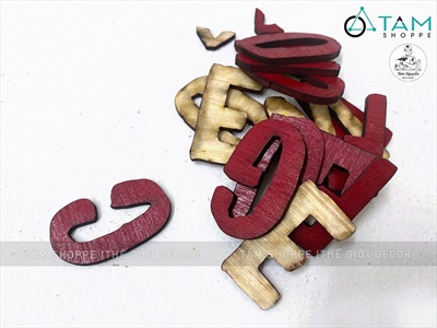 Chữ gỗ plywood cắt theo yêu cầu [Gỗ dày 3-5mm / Tự nhiên - Sơn màu] CHUGO-27