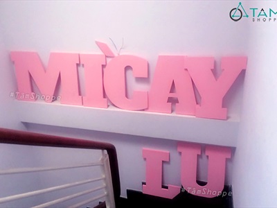 Chữ gỗ thông ghép tên Logo thương hiệu [Gỗ dày 10-18mm /Theo yêu cầu] CHUGO-26