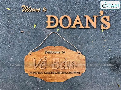 Chữ gỗ thông ghép tên Logo thương hiệu [Gỗ dày 10-18mm /Theo yêu cầu] CHUGO-26