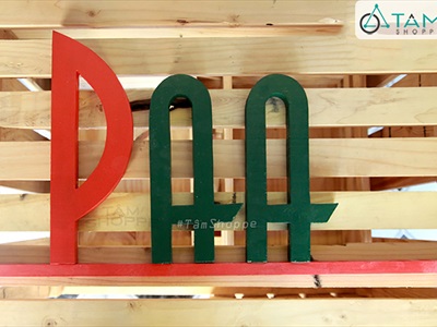 Chữ gỗ thông ghép tên Logo thương hiệu [Gỗ dày 10-18mm /Theo yêu cầu] CHUGO-26