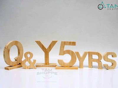 Chữ gỗ thông ghép màu tự nhiên [ Gỗ đẹp - Theo yêu cầu] CHUGO-25