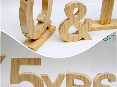 Chữ gỗ thông ghép màu tự nhiên [ Gỗ đẹp - Theo yêu cầu] CHUGO-25