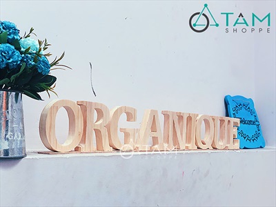 Chữ gỗ thông ghép màu tự nhiên [ Gỗ đẹp - Theo yêu cầu] CHUGO-25