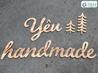 Chữ gỗ thông ghép màu tự nhiên [ Gỗ đẹp - Theo yêu cầu] CHUGO-25