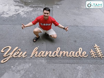 Chữ gỗ thông ghép màu tự nhiên [ Gỗ đẹp - Theo yêu cầu] CHUGO-25
