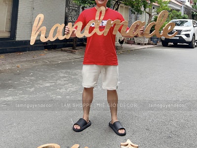 Chữ gỗ thông ghép màu tự nhiên [ Gỗ đẹp - Theo yêu cầu] CHUGO-25