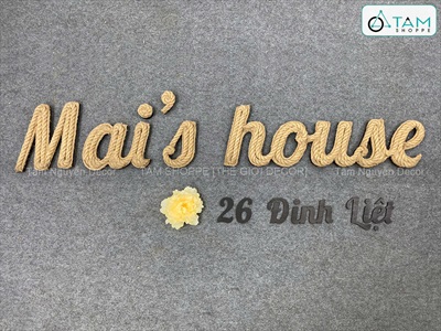 Chữ gỗ viền dây thừng theo yêu cầu CHUDAYTHUNG-01