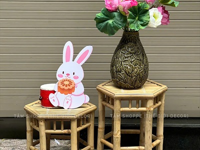 Đôn ghế tre decor trang trí [Phun keo/ Loại đẹp] BANGHE-06