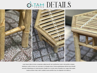 Đôn ghế tre decor trang trí [Phun keo/ Loại đẹp] BANGHE-06
