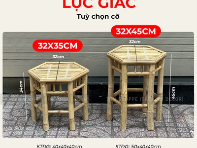 Đôn ghế tre decor trang trí [Phun keo/ Loại đẹp] BANGHE-06