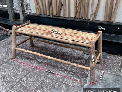[ORDER 5-7 NGÀY] Ghế tre dài - Ghế bench tre decor [Phun keo/ Loại đẹp] BANGHE-07