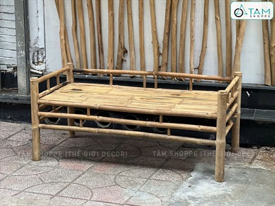 [ORDER 5-7 NGÀY] Giường tre tự nhiên decor nhiều cỡ [Phun keo/ Loại đẹp] GIUONG-02