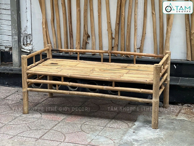 [ORDER 5-7 NGÀY] Giường tre tự nhiên decor nhiều cỡ [Phun keo/ Loại đẹp] GIUONG-02