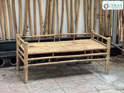 [ORDER 5-7 NGÀY] Giường tre tự nhiên decor nhiều cỡ [Phun keo/ Loại đẹp] GIUONG-02