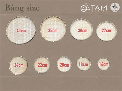 Mẹt tre tròn thủ công màu tự nhiên nhiều kích cỡ [Hàng đẹp/ Đủ cỡ] METTRE-03