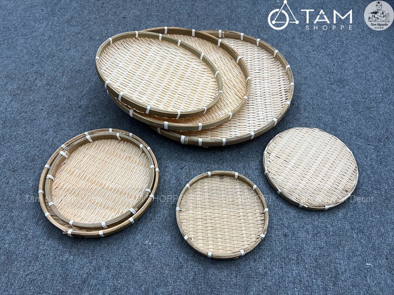 Mẹt tre tròn thủ công màu tự nhiên nhiều kích cỡ [Hàng đẹp/ Đủ cỡ] METTRE-03