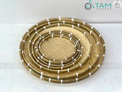 Mẹt tre tròn thủ công màu tự nhiên nhiều kích cỡ [Hàng đẹp/ Đủ cỡ] METTRE-03