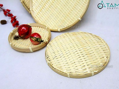 Mẹt tre tròn thủ công màu tự nhiên nhiều kích cỡ [Hàng đẹp/ Đủ cỡ] METTRE-03