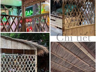 [ORDER 5-10 NGÀY] Nhà tranh làm sẵn tháo lắp tiện lợi [Bánh xe/ Tự đứng] NHATRANH-03