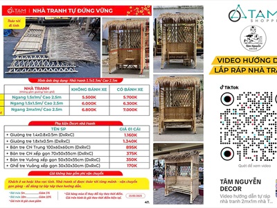 [ORDER 5-10 NGÀY] Nhà tranh làm sẵn tháo lắp tiện lợi [Bánh xe/ Tự đứng] NHATRANH-03