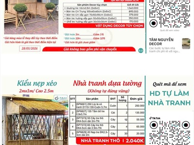 [ORDER 3-5 NGÀY] Set nguyên liệu tự làm nhà tranh 2mx1m [Dựa tường/ Có Video HD] NHATRANH-02