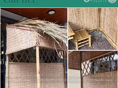 [ORDER 3-5 NGÀY] Set nguyên liệu tự làm nhà tranh 2mx1m [Dựa tường/ Có Video HD] NHATRANH-02