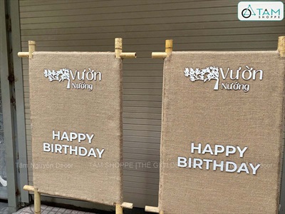 [ORDER 5-7 NGÀY] Standee khung tre vải bố Happy birthday [Theo YC - Một mặt] STANDEE-04