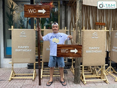 [ORDER 5-7 NGÀY] Standee khung tre vải bố Happy birthday [Theo YC - Một mặt] STANDEE-04