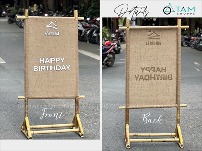 [ORDER 5-7 NGÀY] Standee khung tre vải bố Happy birthday [Theo YC - Một mặt] STANDEE-04