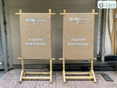 [ORDER 5-7 NGÀY] Standee khung tre vải bố Happy birthday [Theo YC - Một mặt] STANDEE-04