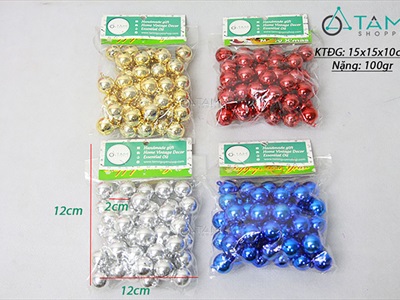 Bịch 48 trái châu Noel nhí sáng bóng [ĐK2cm - cũng cỡ] TRAICHAU-38