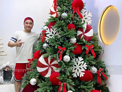 Cây thông Noel lá PE xanh 3 loại lá [Cao 1m5-3m] X-TREE-45