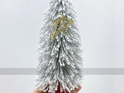 Cây thông Noel lá cước để bàn đế nhựa đỏ [2 kiểu - Cao 30cm] X-TREE-47