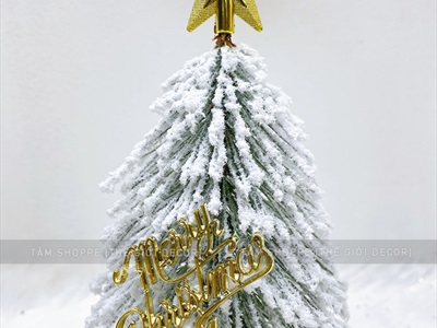 Cây thông Noel lá cước để bàn đế nhựa đỏ [2 kiểu - Cao 30cm] X-TREE-47