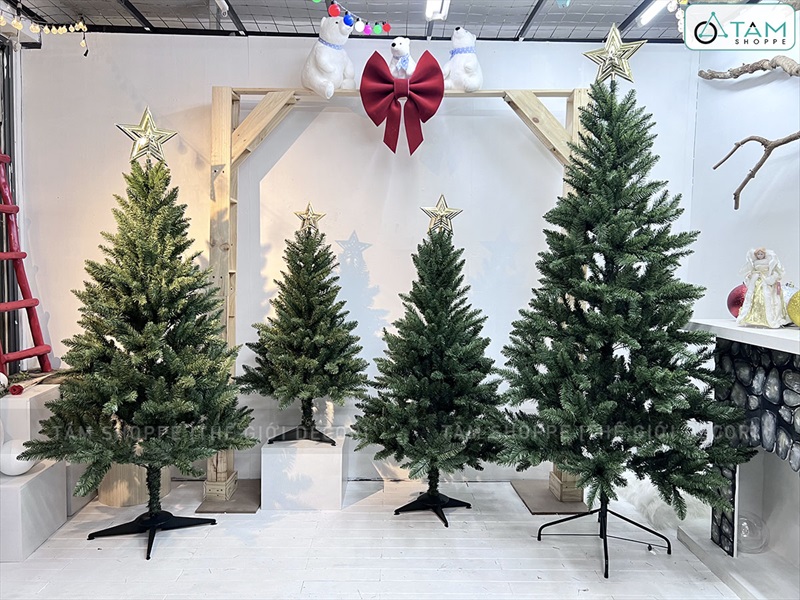 Cây thông Noel lá PVC đầu nhọn dày lá [Cao 1m2-2m4] X-TREE-LP-OR